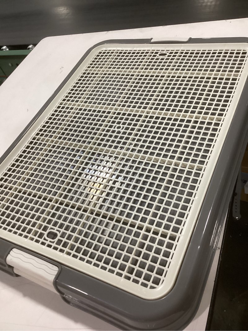 Condition photo showing Good Condition for Mifoci 2 Pcs Dog Potty Tray Mesh Puppy Training Pad Holder Floor Protection Portable Pee Pad Pet Toilet Training Tray Litter Box Corner for Medium and Large Dogs 25.6 x 18.9 x 1.2 Inch