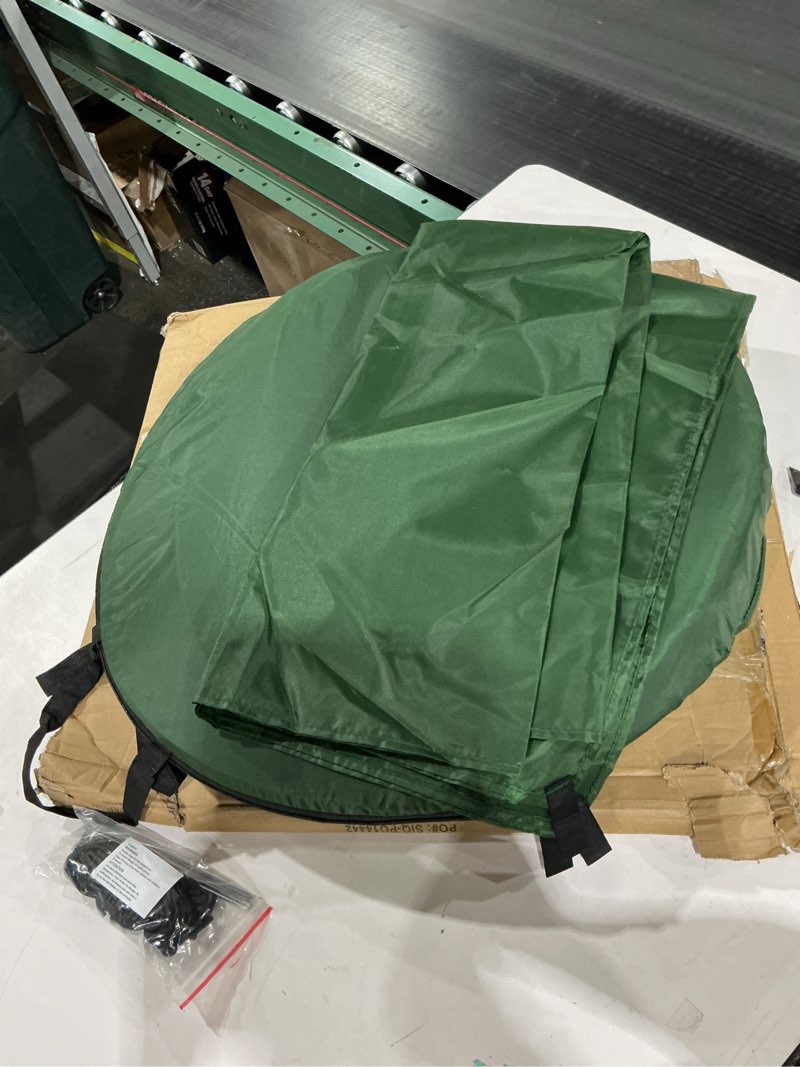 Condition photo showing As Is for Pop Up Pod - Privacy Shower Tent, Dressing Room, or Portable Toilet Stall with Carry Bag for Camping, Beach, or Tailgate by Wakeman Outdoors Green