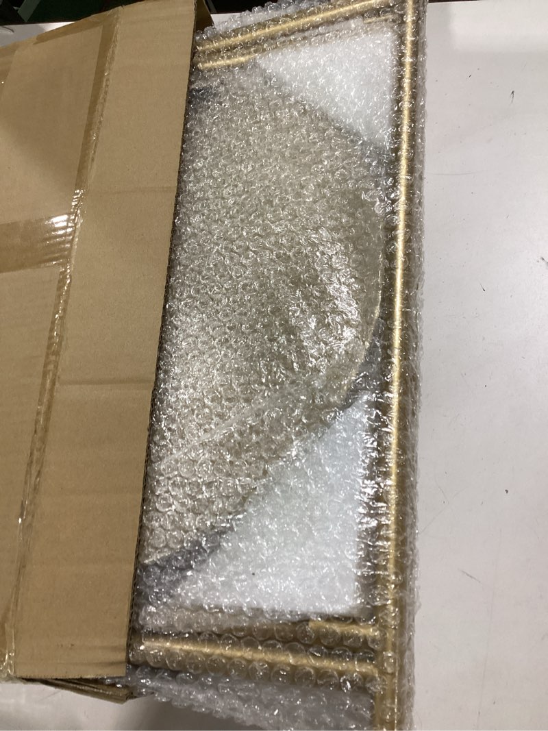 Condition photo showing Good Condition for TeoKJ 2 Tier Gold Side Table, Folding Round Metal End Table Small Nightstand with Two Removable Tray for Bedroom Living Room Small Spaces Bedside Gold Gold 1