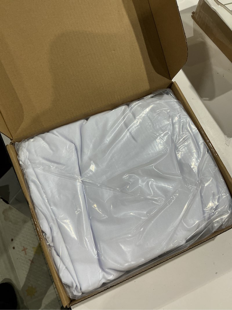 Condition photo showing Good Condition for white spandex tablecloth for 6ft rectangle tables, table skirt 30x72 inch stretch table cloths elastic fitted tables cover for wedding parties birthday banquet baby shower events 6ft(1 pack) white
