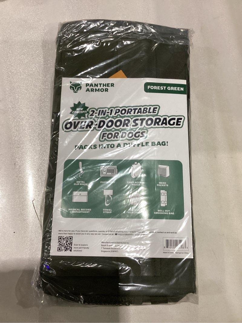 Condition photo showing New/Like New for Panther Armor Dog Travel Bag Hanging Dog Organizer & Pet Storage Tote Bag for Supplies | Waterproof Door Storage & Closet Organizer | Food & Treat Container for Travel Accessories Green