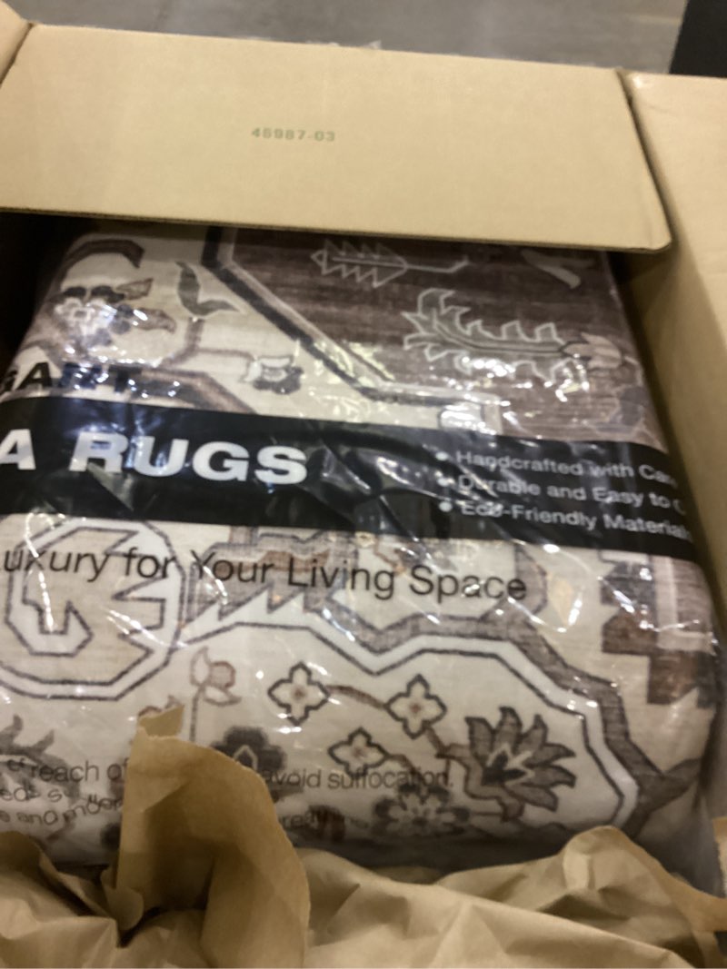 DEXIDUO Washable Area Rug 9x12: Vintage Non-Slip Stain Resistant for Living Room, Soft Large Carpet 