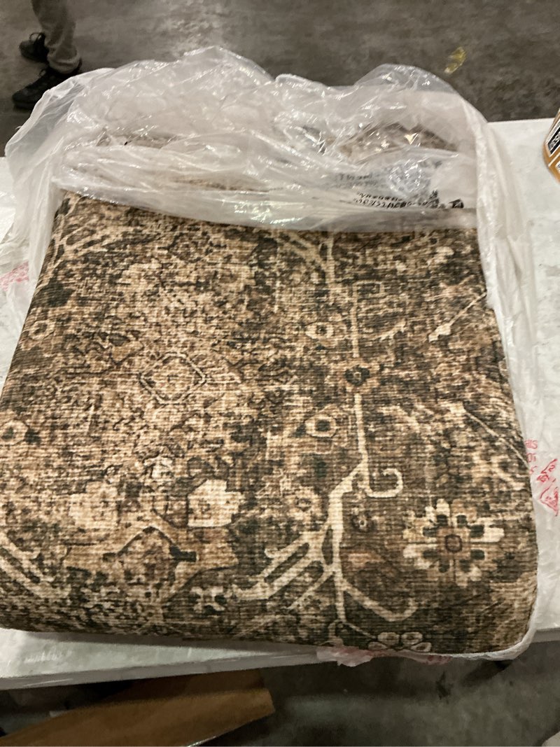 Condition photo showing Good Condition for vintage area rug 8x10 brown washable living room large carpet non slip bedroom indoor office low pile traditional distressed retro accent rug for dining room 8' x 10' (rectangular) accent brown