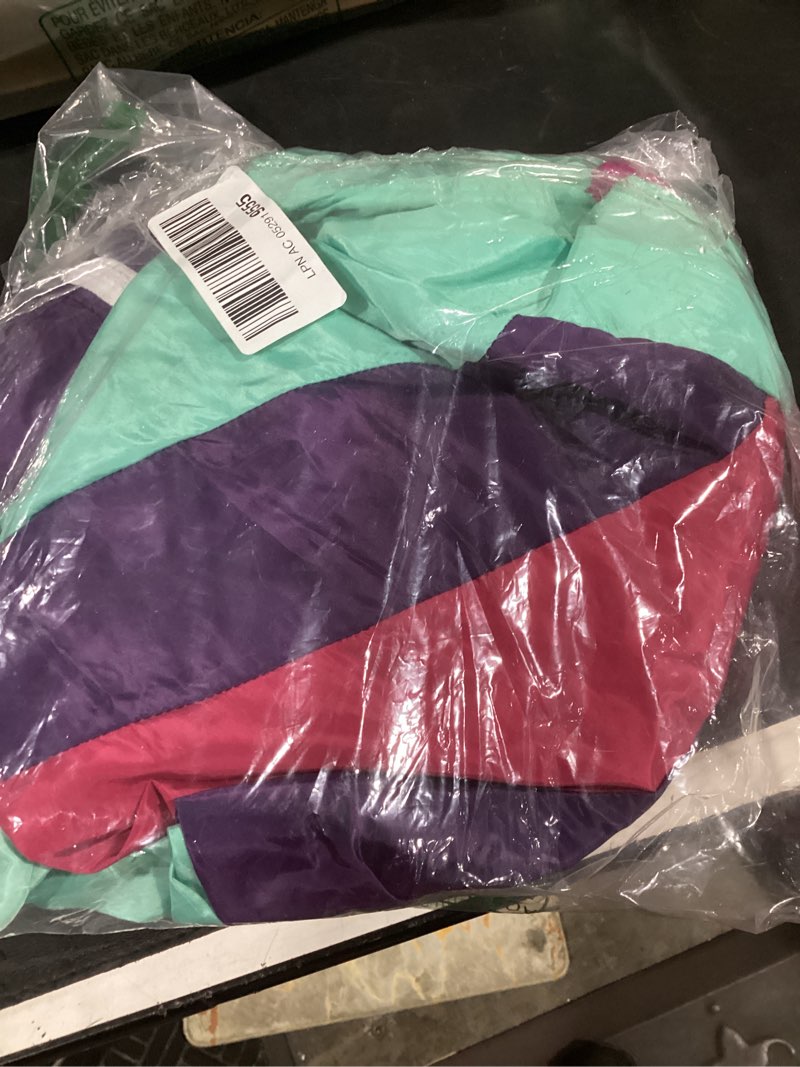 Condition photo showing As Is for 80s tracksuit hip hop windbreaker sets 90s retro disco long sleeve colorblock tracksuit set for women x-large green