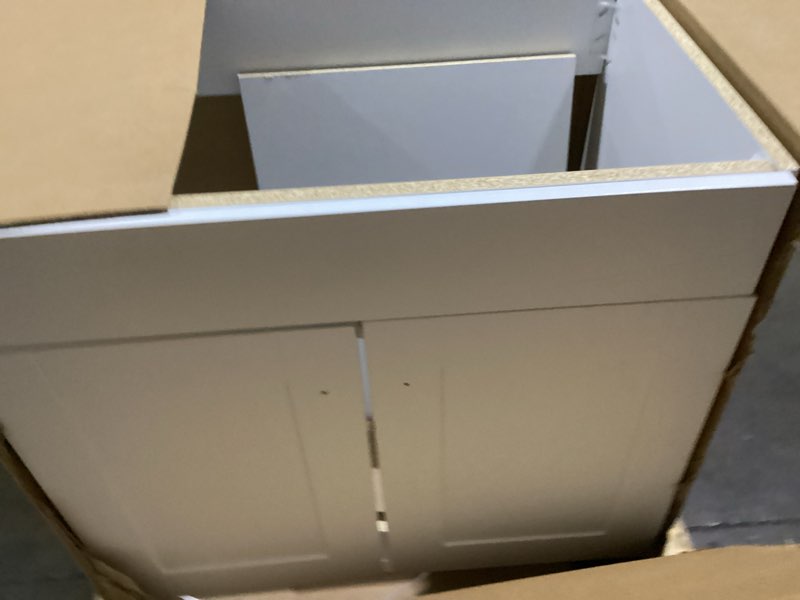 Condition photo showing Good Condition for project source 30-in white  bathroom vanity