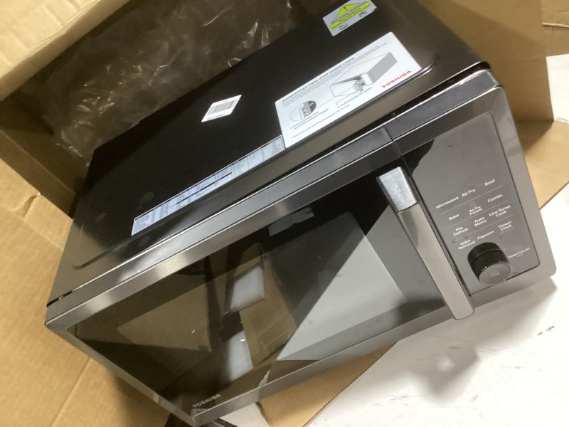 Condition photo showing Good Condition for toshiba optichef air fryer combo countertop microwave oven with 2.4-inch color screen, origin inverter technology, smart sensor, compatible with alexa, 1100w, 1.3 cu.ft, silver ml2-stc13sait(ss)