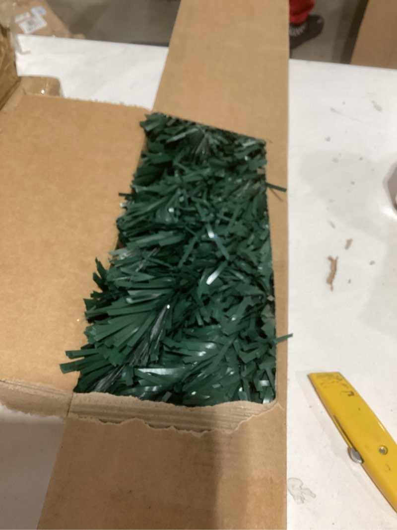 Condition photo showing As Is for Incomplete 3ft Green Fiber Optic Christmas Tree,Pre-Lit Artificial Mini Christmas Tree, Tabletop Small Xmas Tree with Stars Holiday Home Decorations