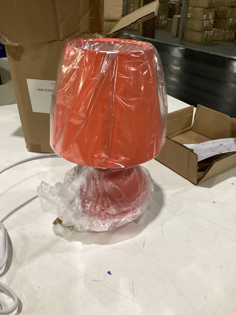 Simple Designs LT2008-ORG Mini Ceramic Globe Table Lamp, Orange