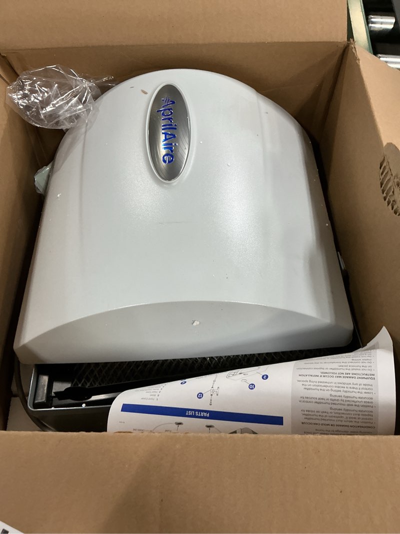 Condition photo showing As Is for AprilAire 600M 17-gal. Whole-House Large Bypass Evaporative Humidifier with Manual Control for up to 5,000 sq. ft. + AprilAire Model 5843 Humidifier Installation Kit Humidifier + Install Kit