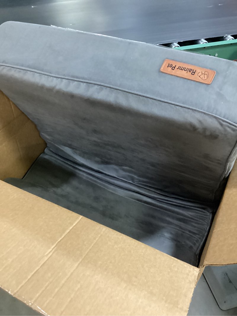 Condition photo showing As Is for orthopedic dog beds for large dogs, 7" memory foam dog beds with waterproof liner, durable microsuede cover, removable and washable, nonskid bottom, 48"x30"x7" l grey 48.0"l x 30.0"w x 7.0"th premium version-grey