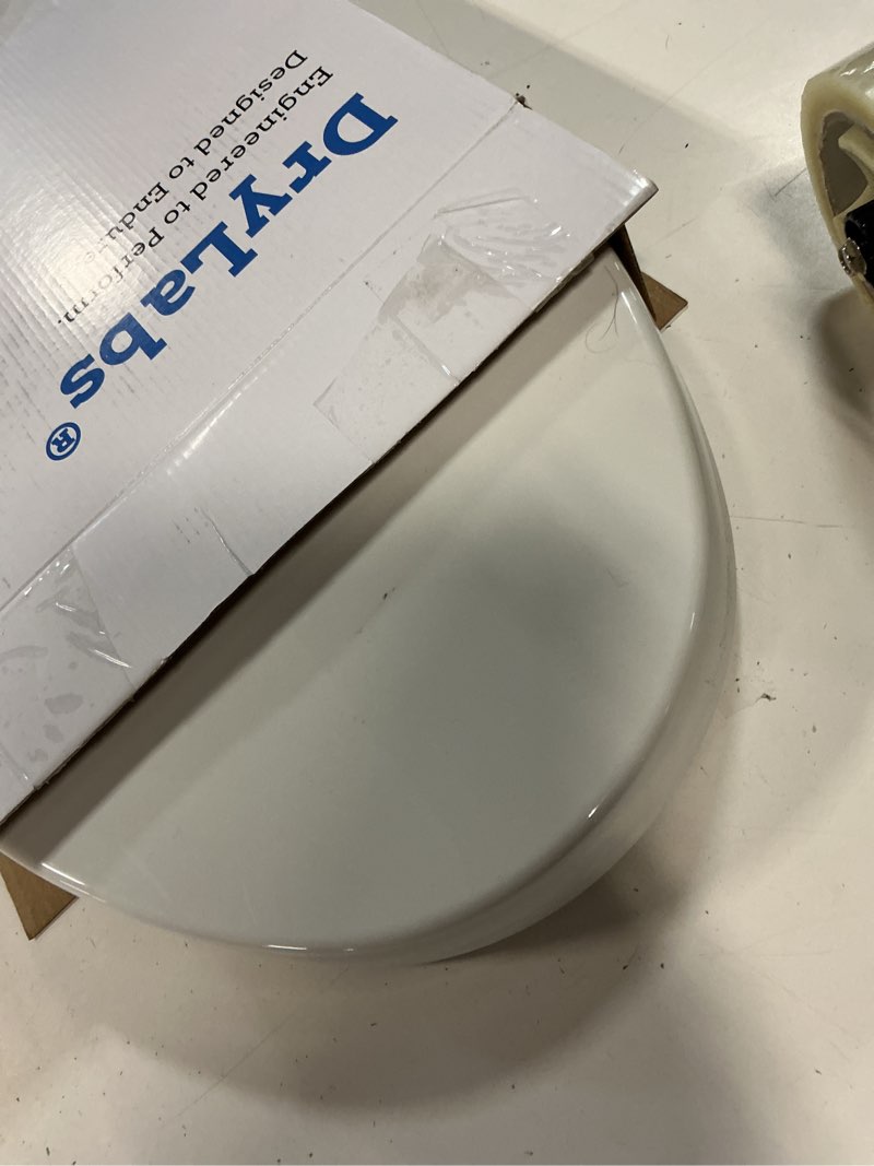 Condition photo showing As Is for elongated toilet seat 18.5" - soft close, durable pp toilet seat, easy installation & removal, fits most toilet bowls elongated standard 18.5"