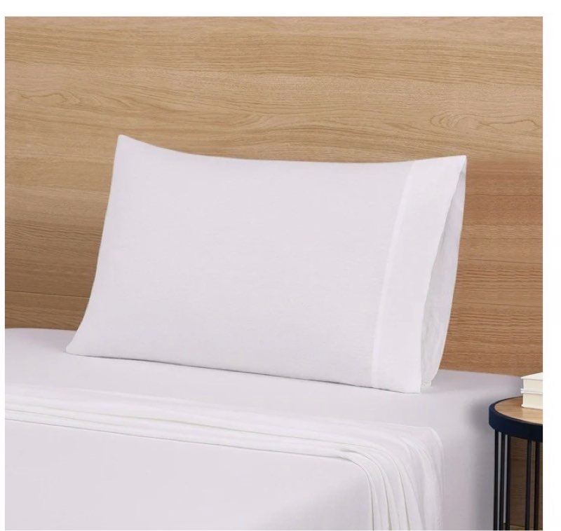Mainstays Cotton Rich Extra Soft Jersey Bed Sheet Set, Twin-XL, Arctic White, 3 Pieces