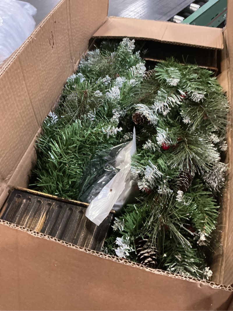Condition photo showing Good Condition for 4FT Outdoor Christmas Tree with Lights in Vintage Potted Base, Battery Operated Xmas Tree with Cedar Branches & Pinecones, 100 LED Warm Lights with Timer, Porch Entryway Holiday Decoration Classic Pine Tree 1