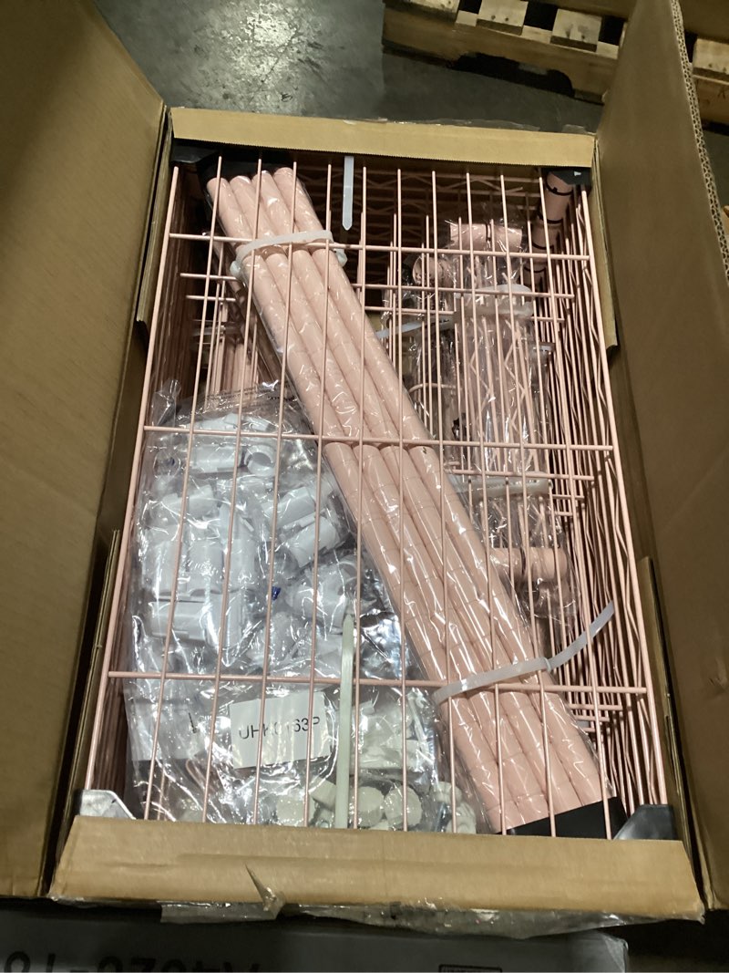 Condition photo showing Good Condition for Ulif E1 Heavy Duty Closet Garment Rack, 6 Tiers Adjustable Metal Freestanding Expandable Clothing Storage with 4 Hanger Rods, Easy to Assemble Wardrobe, 71.4" H x (70" - 88.2") L x 14" D, Pink