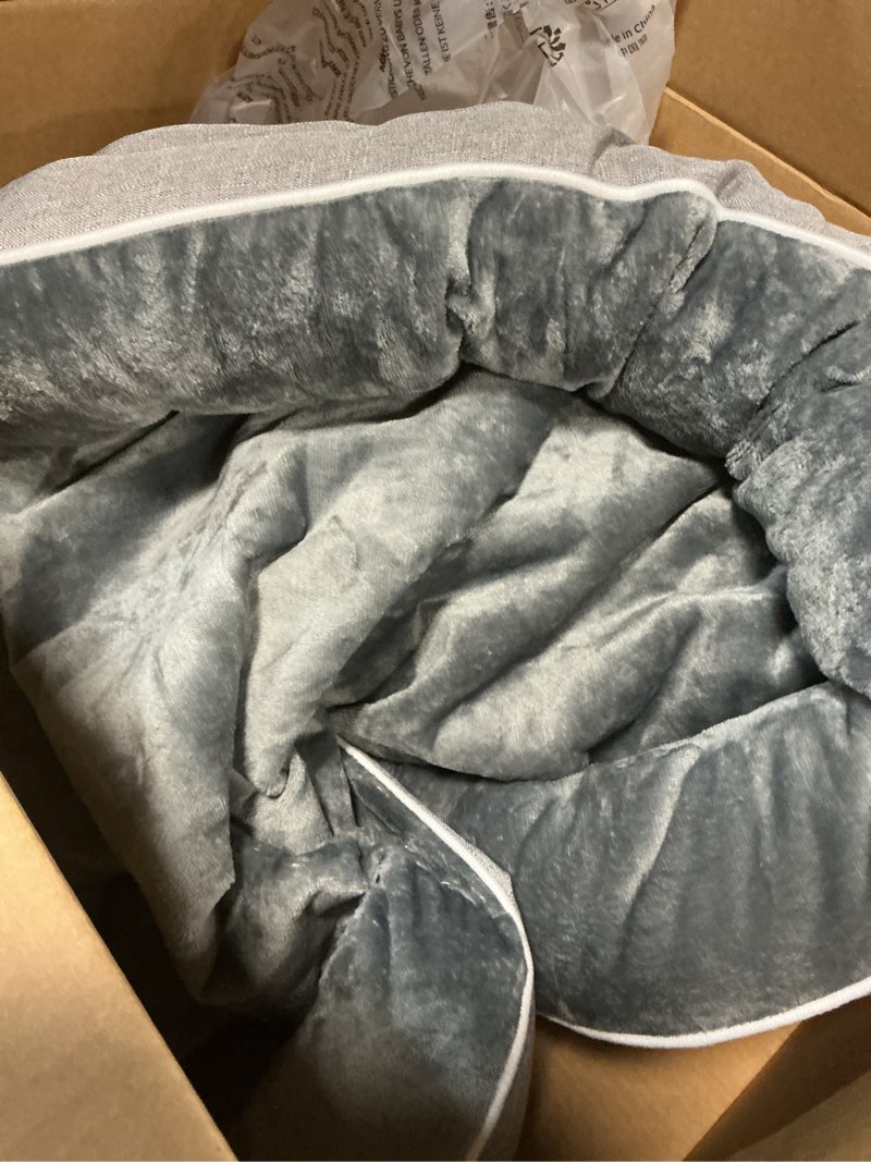 Condition photo showing Good Condition for dog beds large sized dog, orthopedic large pet bed with waterproof lining, removable washable cover and nonskid bottom, medium couch, grey