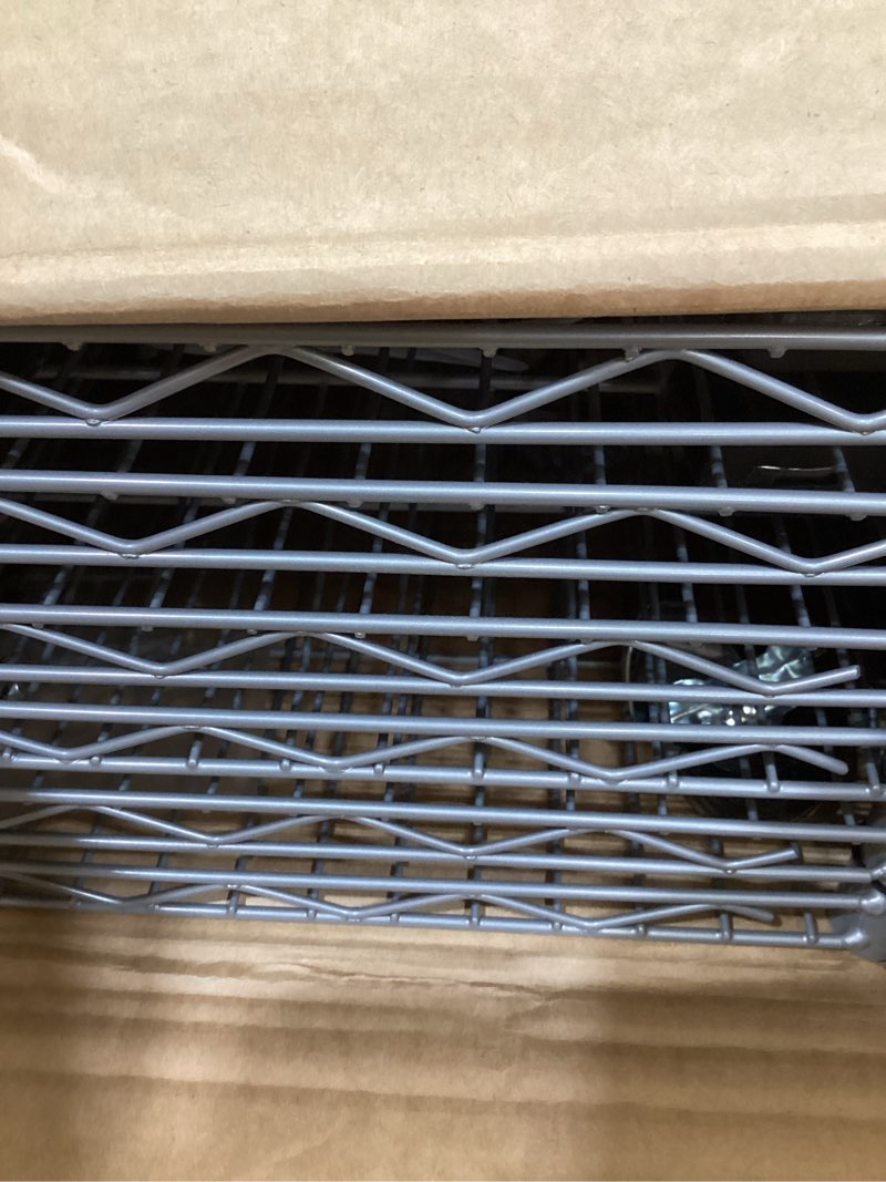 Condition photo showing As Is for homdox 6-tier storage shelf wire shelving unit free standing rack organization with caster wheels, stainless side hooks, silver gray | rack organization, with caster wheels, stainless side hooks 21.26*11.42*72.05 inch silver