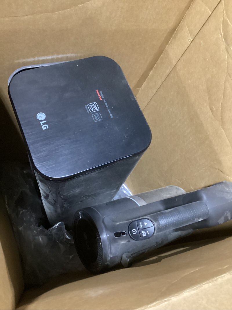 Condition photo showing As Is for LG CordZero A949 - Cordless Stick Vacuum Cleaner with Auto-Empty Base, 200 Minute Runtime w/Extra Rechargeable Battery, Power Mop, Dual Floor Max, Lightweight, Cleaning for Carpet, Hardwood, Pet Hair