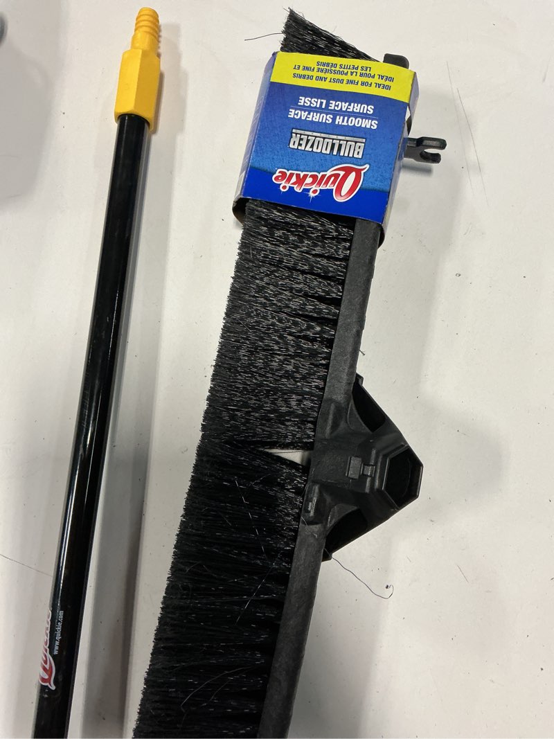 Condition photo showing As Is for quickie 24-in poly fiber smooth surface all-purpose push broom