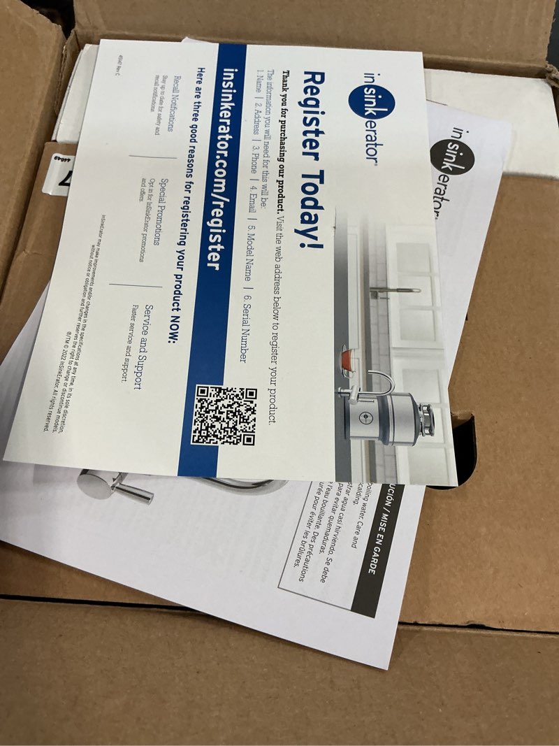 Condition photo showing New/Like New for insinkerator stainless steel tank, hc250c-ss hot250 system, 2-handle drinking faucet in chrome with 2/3-gallon, filter-compatible instant hot/cold water dispenser chrome hot250 - hot and cold dispenser