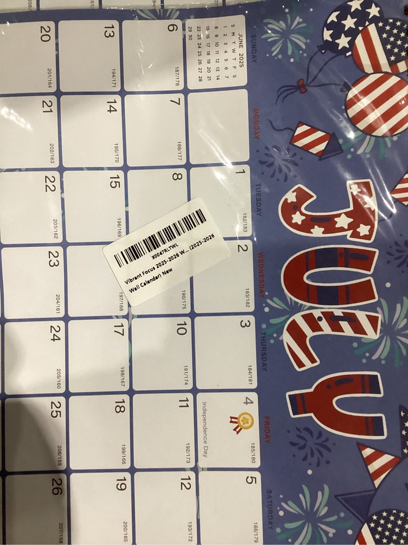 Condition photo showing Good Condition for 2026 Calendar - 18 Monthly Wall Calendar, July 2025 - December 2026, 8.5" x 11", Calendar 2026 with Twin-Wire Binding, Hanging Hook, Blocks and Julian Dates (2025-2026 Wall Calendar)