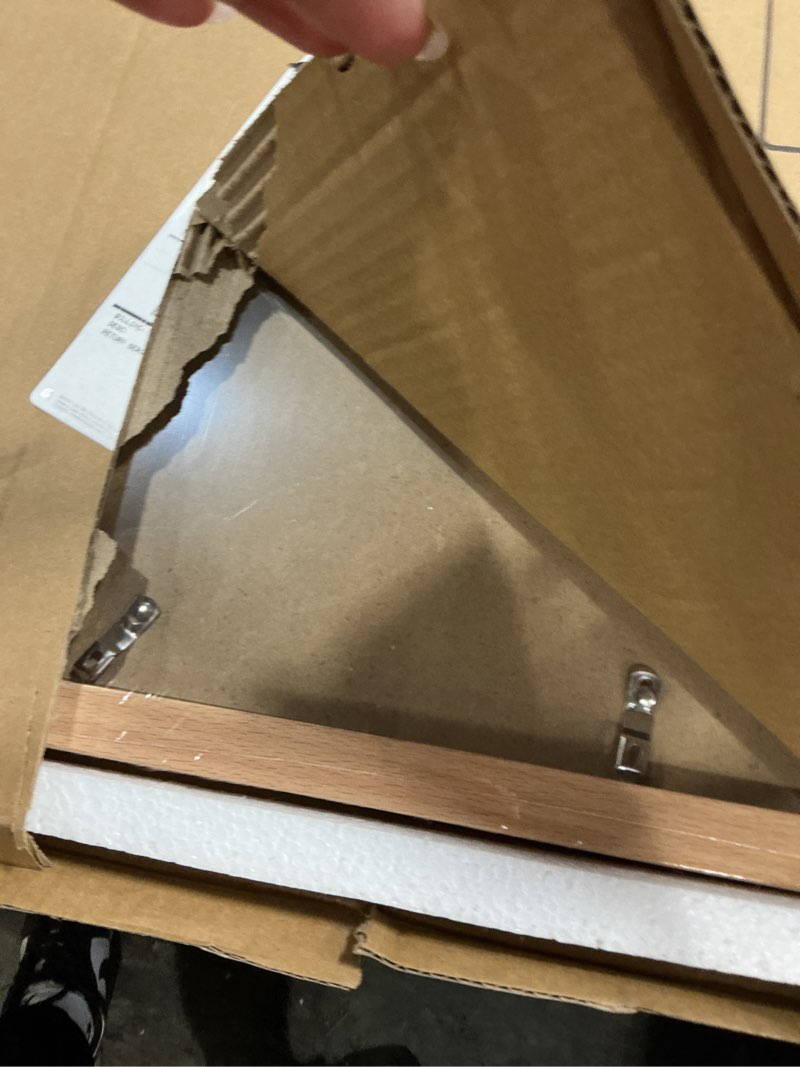 Condition photo showing New/Like New for VNVNK 24x24 Frame Natural Wood Color, Perfect for 24x24 Inch Picture without Mat or 20x20 Inch Picture with Mat, Home Wall Decor Picture Frame-1 PCS 24x24 Natural