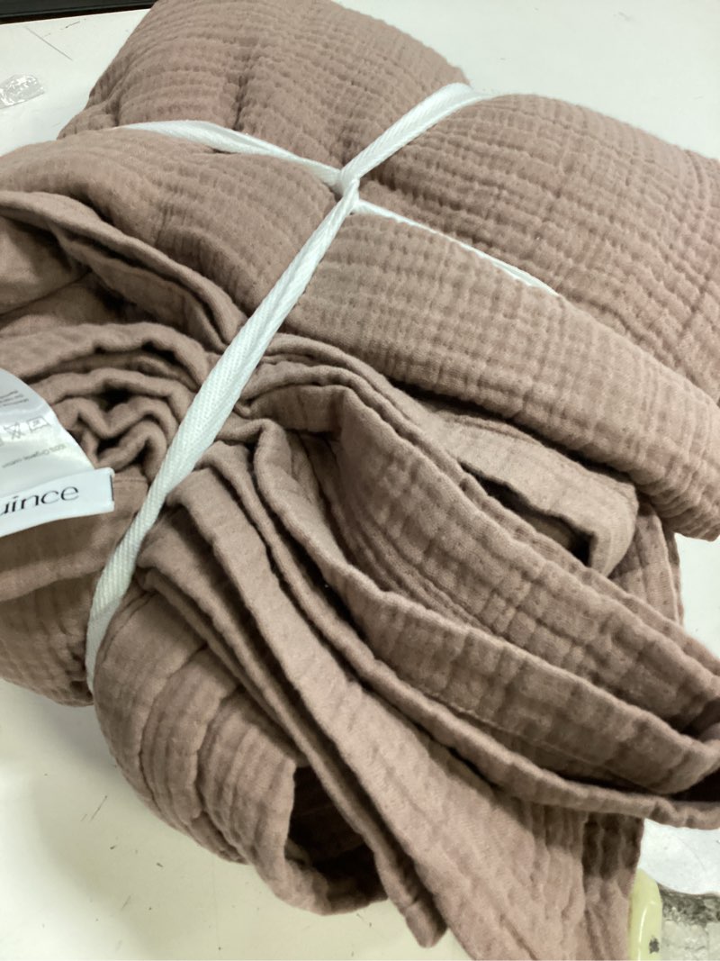 organic airy gauze blanket king pink
