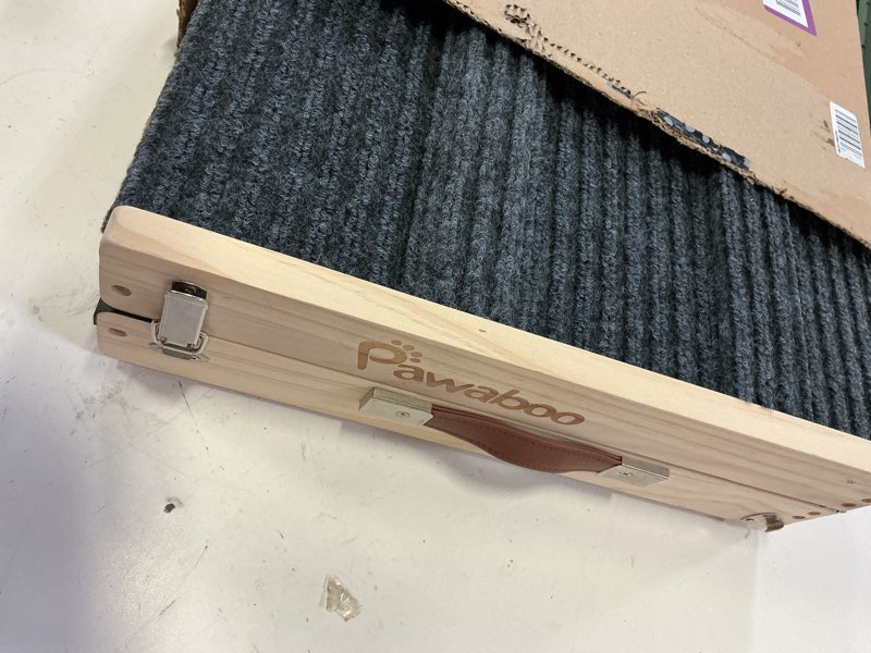 Condition photo showing Good Condition for 2026 upgraded dog ramp for couch, foldable small dog ramp for sofa, 4 adjustable height from 13'' to 21", portable stable pet steps with non-slip pad, pet ramps use for sofa couch stairs a-wood color 80×30cm-for couch