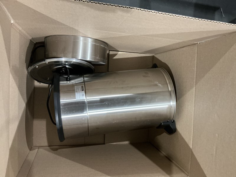 Condition photo showing As Is for sybo sr-cp commercial grade stainless steel percolate coffee maker hot water urn for catering, 120-cup 18 l, metallic 18l metallic