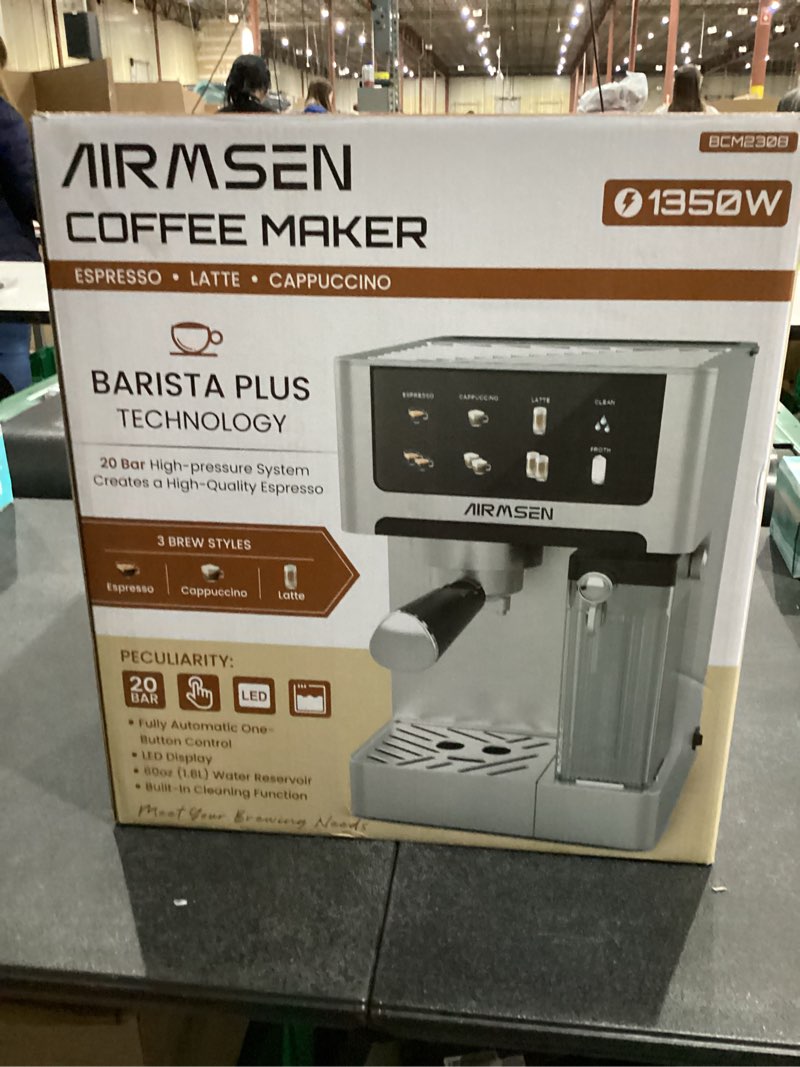 Condition photo showing Good Condition for AIRMSEN 20 Bar Espresso Machine with Automatic Milk Frother, Cappuccino & Latte Coffee Maker with Qu