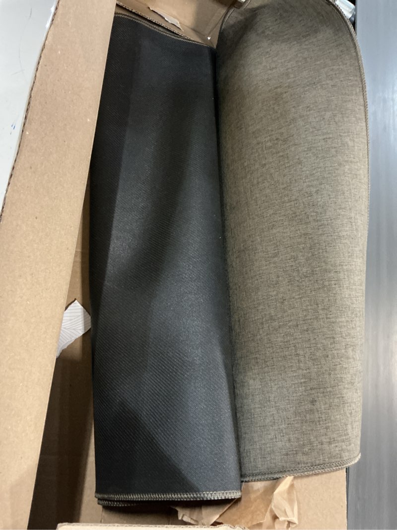 Condition photo showing As Is for LEKEEPGO Ultra Thin Indoor Door Mat 24"x36", Low-Profile Door Mat Indoor Entrance, Non Slip Rubber Backing Inside Doormat Washable Welcome Front Entryway Dirt Trapper Entry Mat, Brown Brown Woven Solid Rectangular 24"x36"