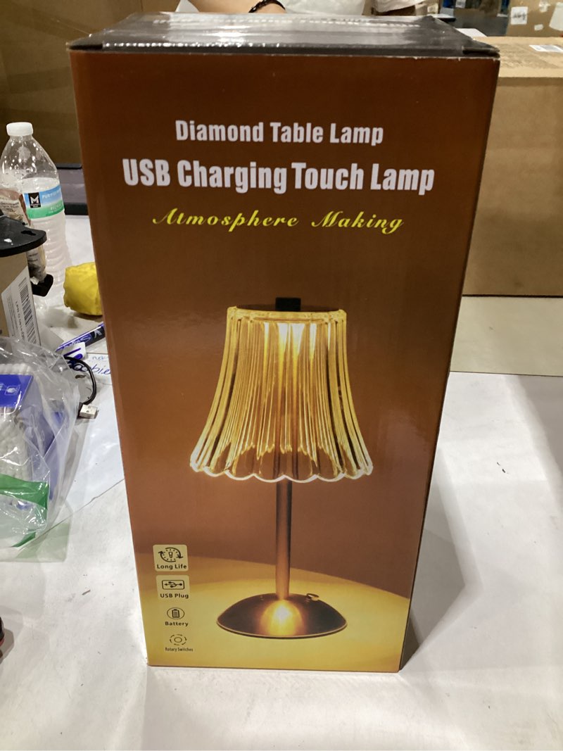 Condition photo showing New/Like New for diamond table lamp usb charging torch lamp 