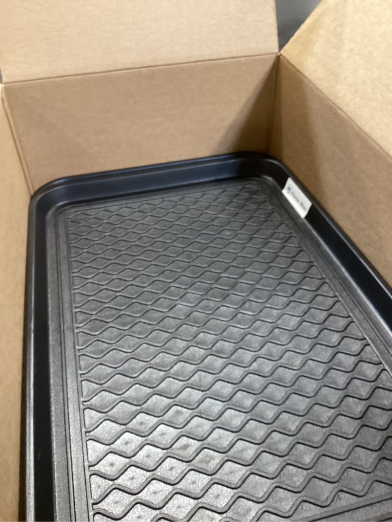 Condition photo showing Good Condition for 2 pack large multifunctional tray mat washable indoor or outdoor tray mat for shoes boots plants pots paint tins pet bowls car storage, 30 x 15 x 1.2 inches black