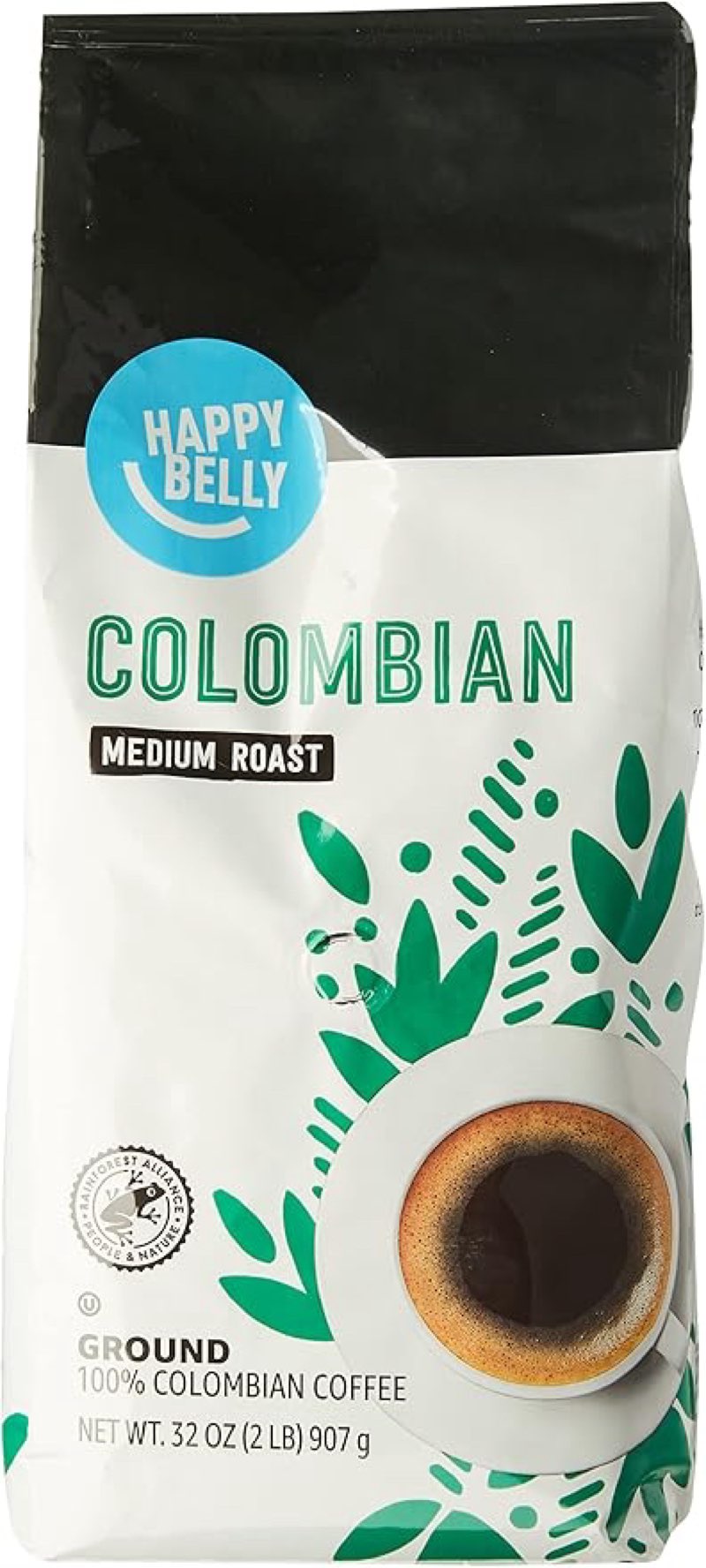 Amazon Brand - Happy Belly Colombian Ground Coffee, Medium Roast, 2 pound (Pack of 1)