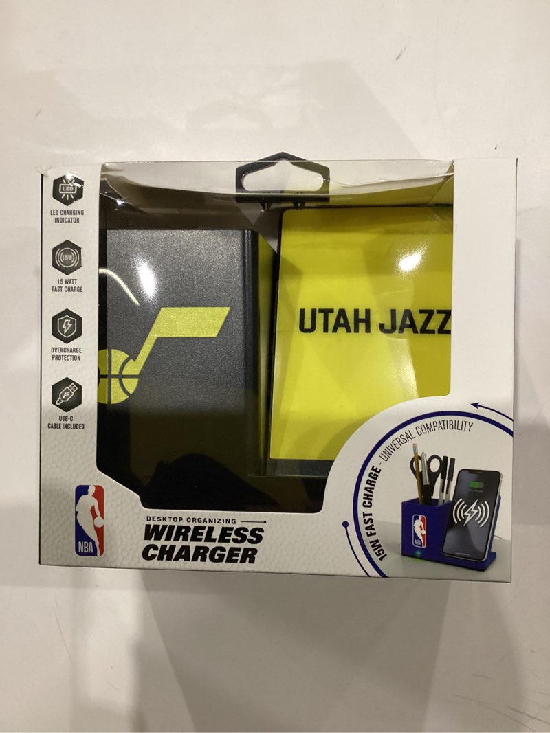 Condition photo showing As Is for ?SOAR Wireless Charger and Desktop Organizer Utah Jazz