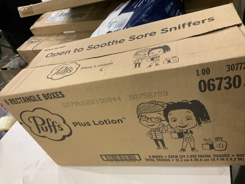 8 rectenangle boxes puffs lotion