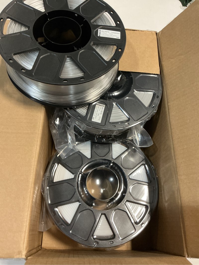 Condition photo showing Good Condition for Creality Ender PETG 3D Printer Filament 1.75mm 4KG (8.8lbs), High Precision, Strong Toughness, Odorless, Better Flow, Moistureproof 3D Printing Ender PETG Filament, Black+White+Grey+Transparent Black & White & Grey & Transparent 4KG