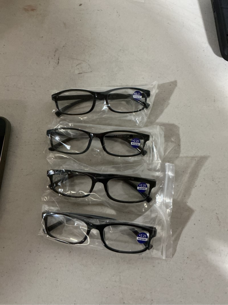 Condition photo showing Good Condition for gaoye +2.25 reading glasses men - blue light blocking lenses, tr90 frames, uv400 - eyeglasses with clear vision a4 pack black 2.25 x