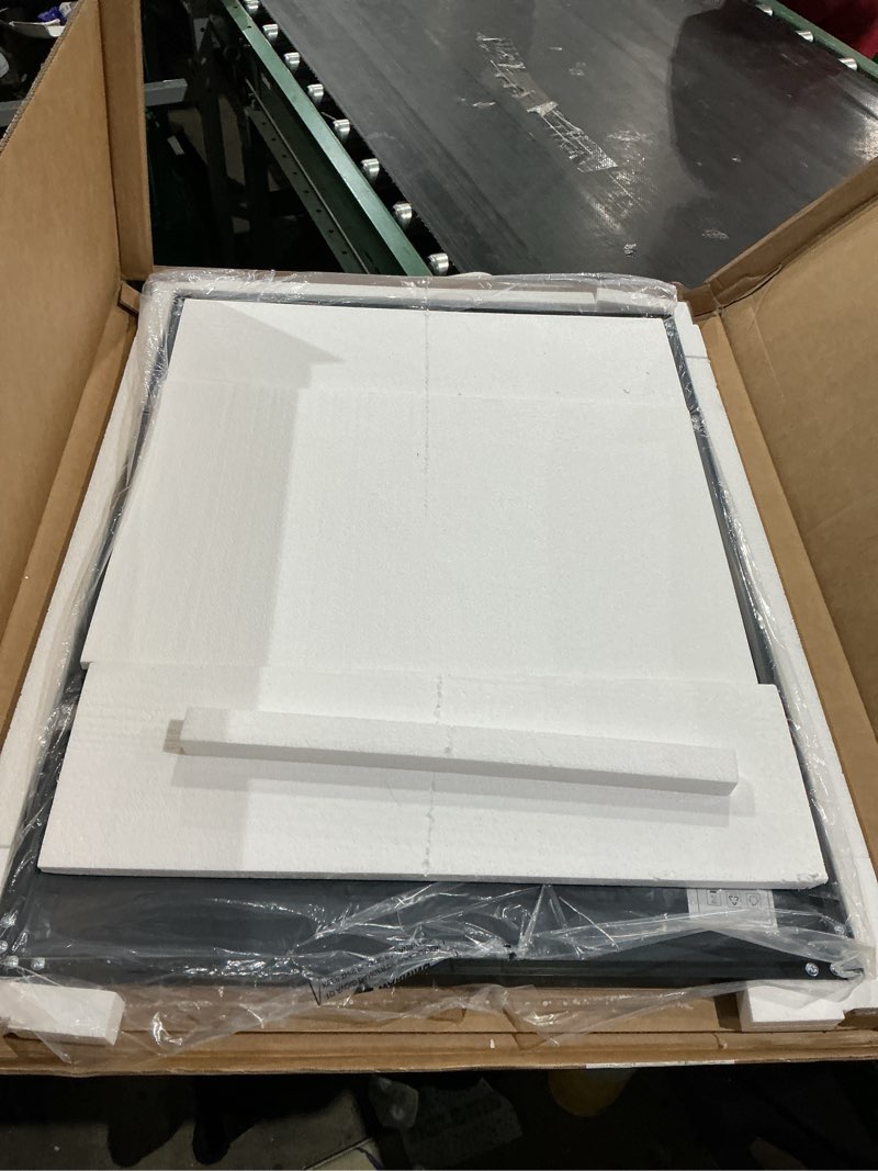 Condition photo showing New/Like New for keonjinn 24 x 32 inch black bathroom mirror, beveled rectangle framed mirror for wall, black bathroom vanity mirror for over sink, tempered glass, square corner, farmhouse style black 32"l x 24"w