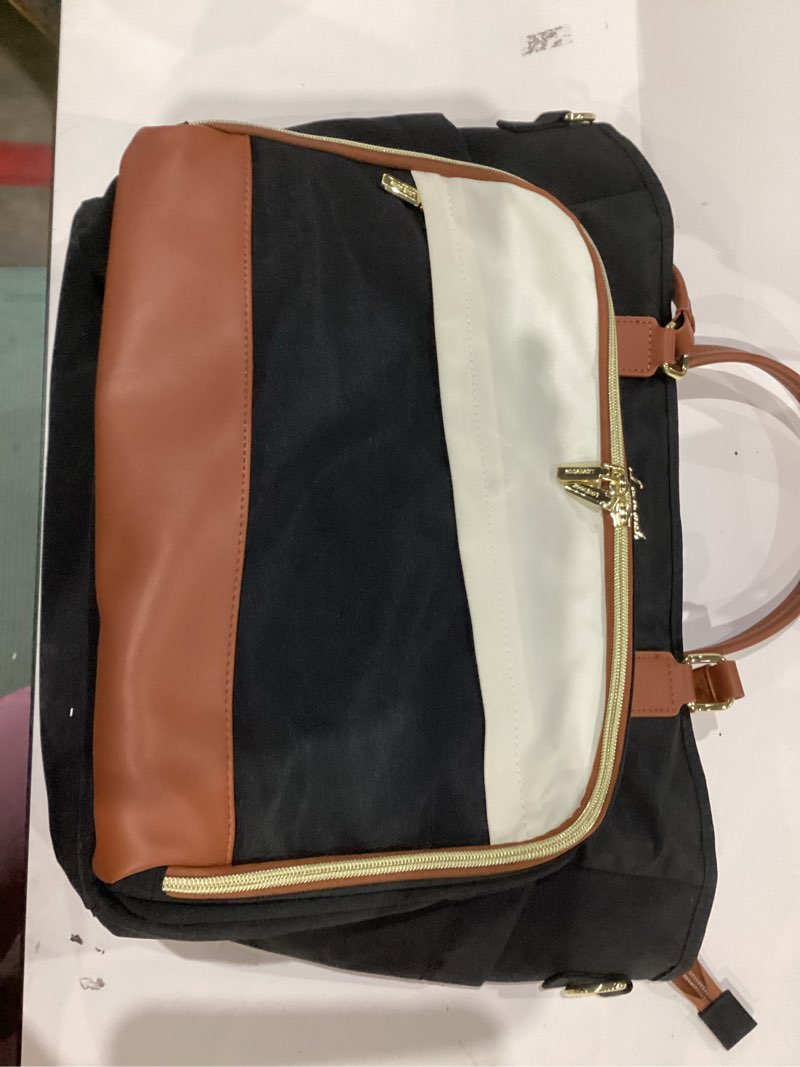 lovevook teacher tote bag, 15.6 inch laptop bag with accordion file organizer & large cup holder, pr