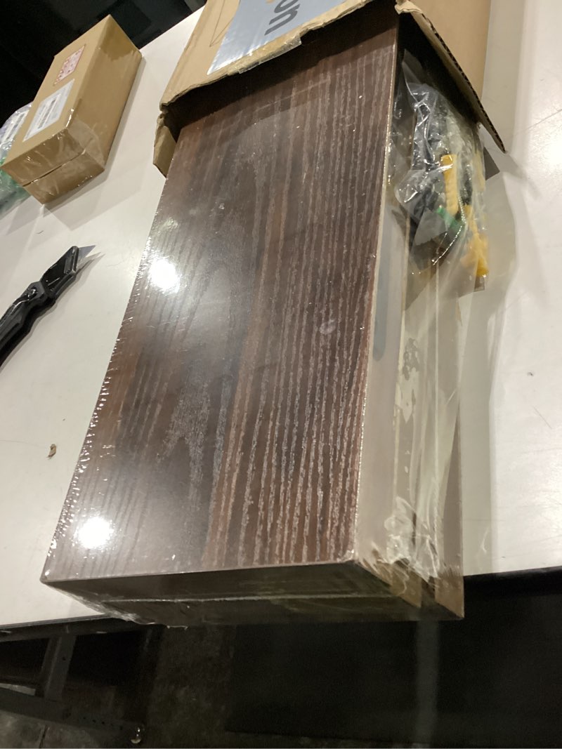 Condition photo showing New/Like New for Floating Shelves for Wall, 1.5\" Thick Wall Shelf Set of 3 with Invisible Brackets, 23.6L x 7.9W Hanging Shelves Farmhouse Home Decor for Bathroom, Living Room, Bedroom, Rustic Brown 6301BJP3BF 23.6 Inches Rustic Brown similar to item 