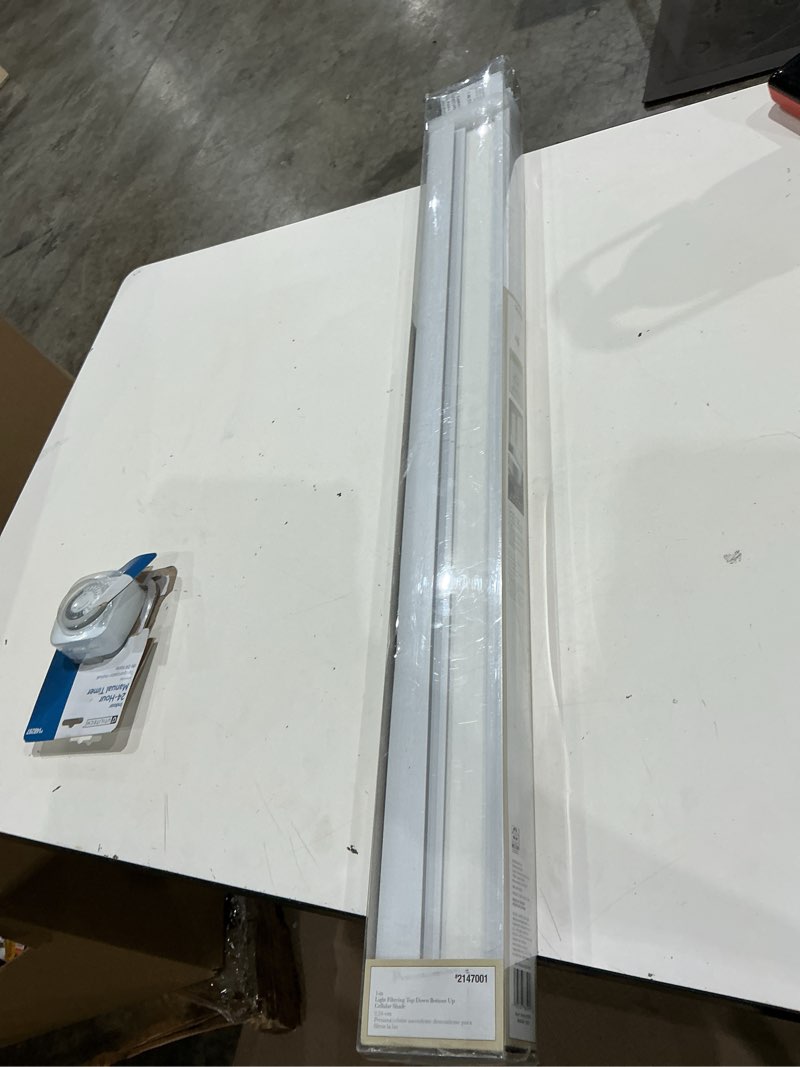 Condition photo showing Good Condition for allen + roth 34-in x 72-in white light filtering cordless top-down/bottom-up cellular shade