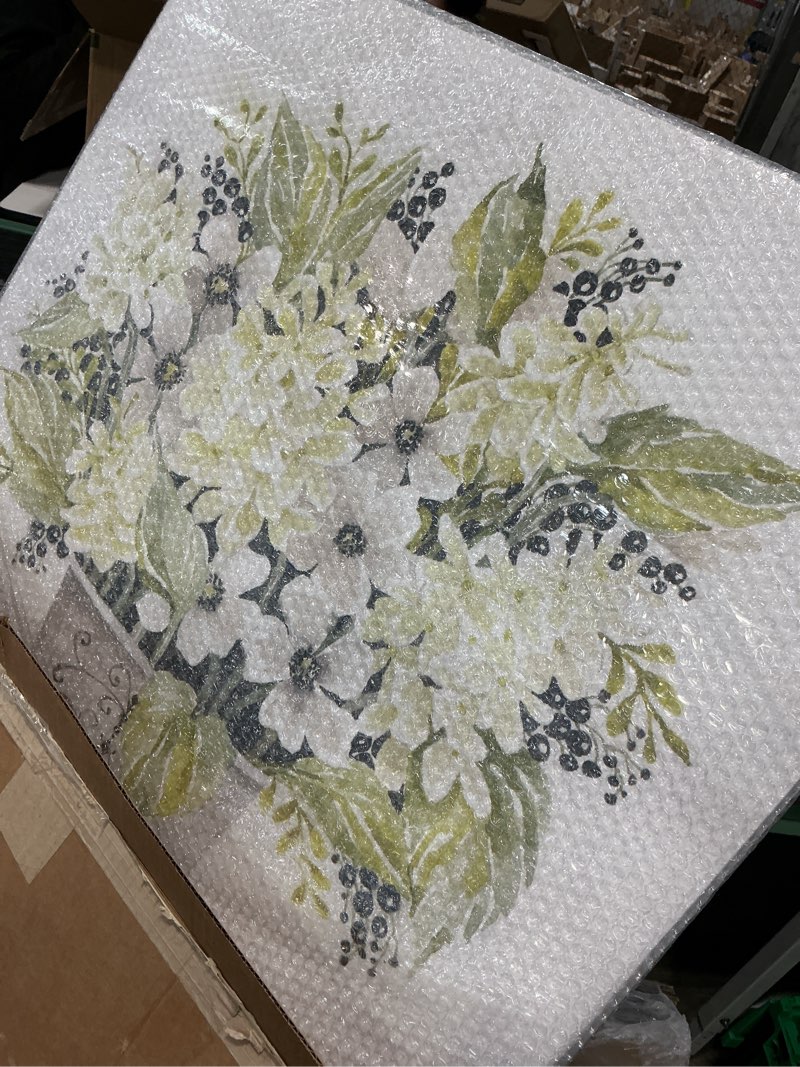 Condition photo showing Good Condition for stupell industries 'french floral greenery bouquet', canvas art, 30 x 40 inches, easy to hang and sturdy, made in usa, by cindy jacobs wrapped canvas (1.5"d) unframed 40"l x 30"w