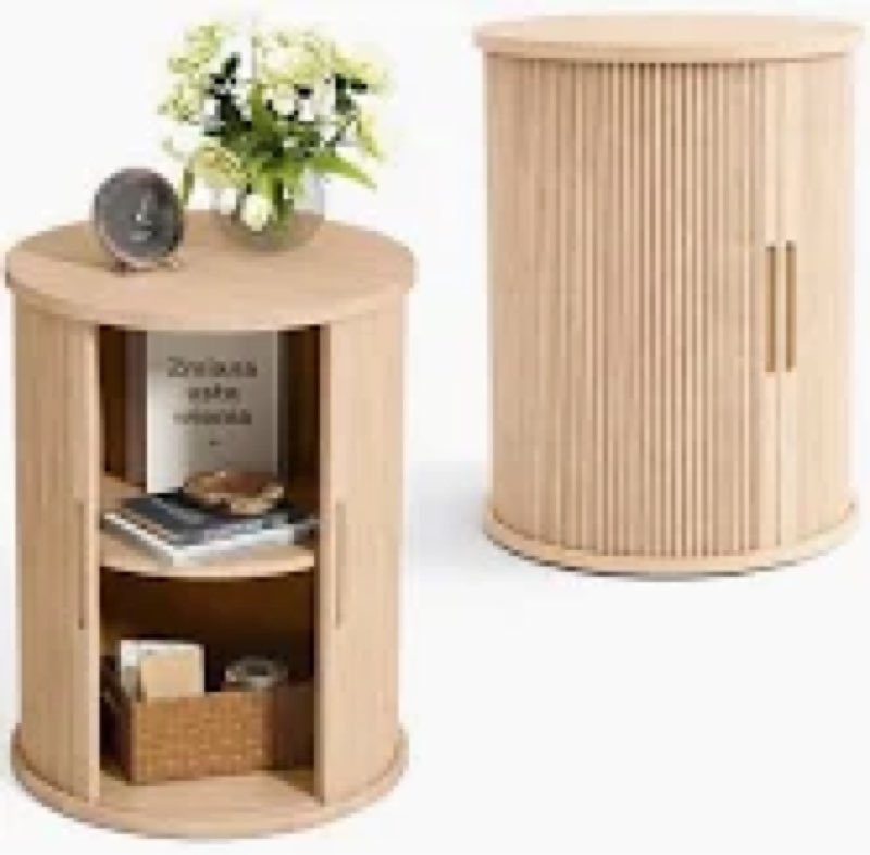 Leathia Fluted Round End Tables
