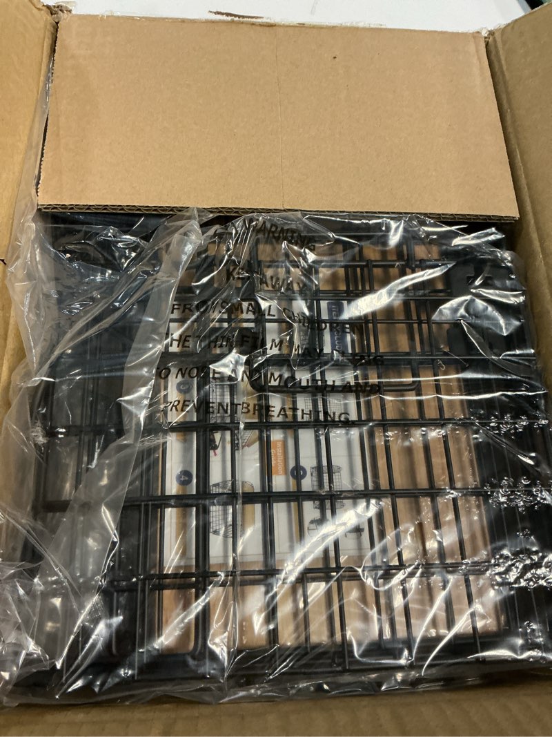 Condition photo showing New/Like New for 2 Set Stackable Wire Basket with Openable Top, Kitchen Counter, Pantry Organizer and Storage Produce Onion Potato Fruits Vegs Bread Food Snack Spice Organizing Bin for Cabinet Shelf Countertop Floor