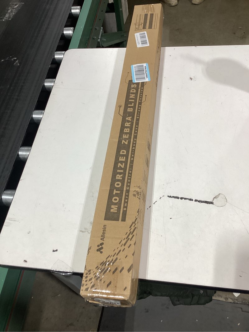 Condition photo showing As Is for Allesin Motorized Zebra Blinds for Windows - Remote Controlled, Alexa - Compatible Smart Dual - Laye