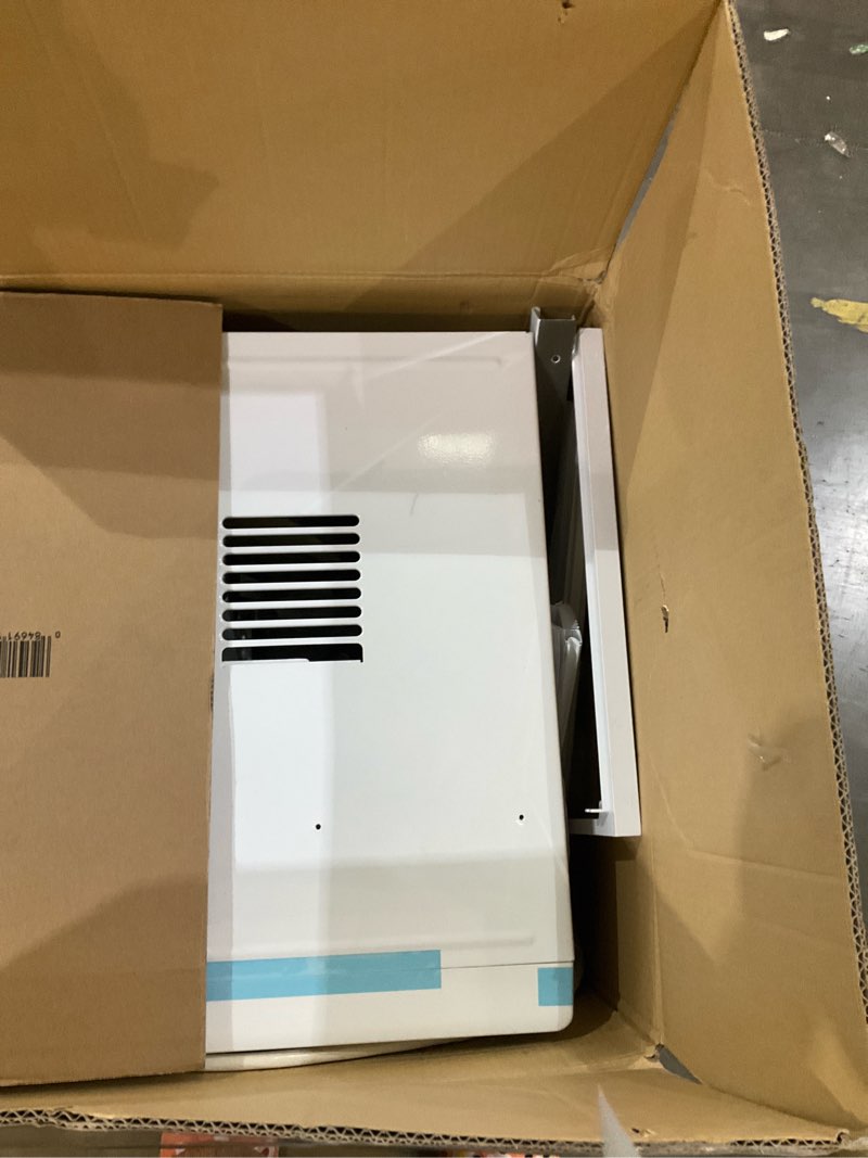 Condition photo showing As Is for ge window air conditioner 10,000 btu for rooms up to 450 sq ft., wi-fi enabled, energy-efficient cooling for medium rooms, easy install kit, control using remote or smartphone app, white new 10,000 btu white