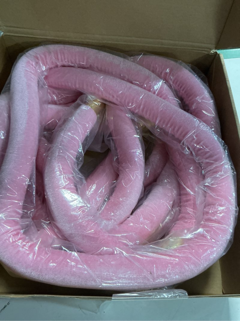 Condition photo showing Good Condition for riakrum 4 pieces pink velvet stanchion rope 5 feet velvet ropes with gold clasps for party hotels wedding movie theaters grand openings crowd control barrier supplies