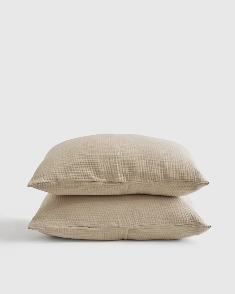 Organic Airy Gauze Dream Sham Set, Dune, Standard 
