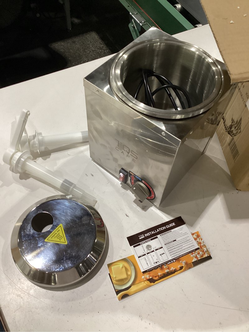 Condition photo showing Good Condition for nacho cheese dispenser & hot fudge dispenser, 2.6 qt commercial stainless steel sauce warmer with pump and adjustable temperature control for concession stands cafes restaurants 110v - tqs cafe