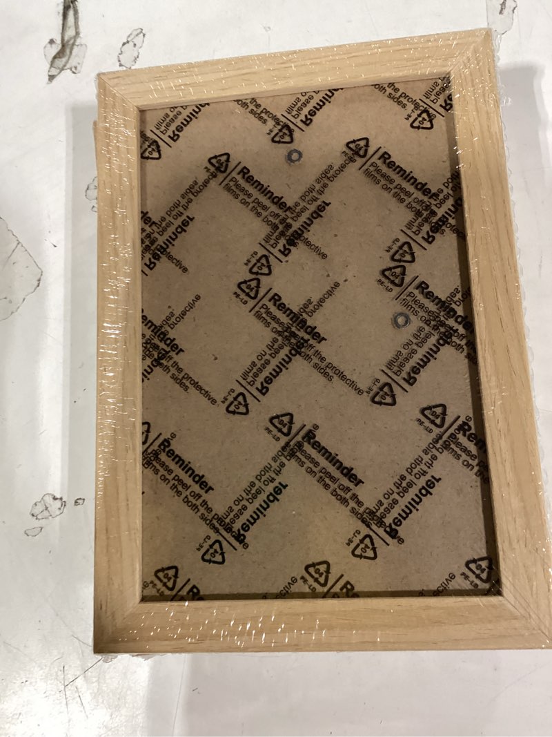 Condition photo showing New/Like New for natural solid wood 4x6 picture frame, display 4 x 6 inch picture poster photo, vertical & horizontal wall hanging - 2 pack/natural/4"x6" 2 packs natural 4x6
